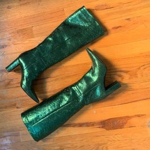 Marc Ellis Green Metallic Snakeskin Boots